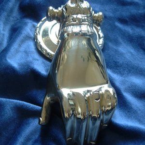 Vintage DOOR KNOCKER brass hand heavyweight 7 x 3